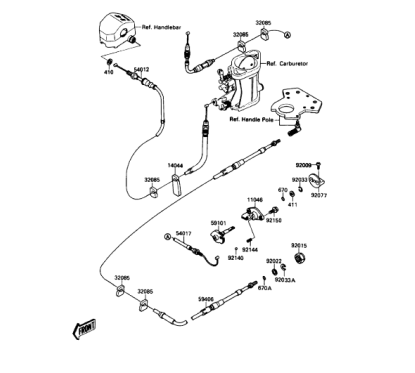 Photo Cable starter pour jet ski Kawasaki 650 SX - Pièces Jet Ski, accessoires et entretiens - Matos import