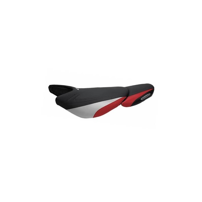 Seat cover, KAWASAKI,  ULTRA-250X / ULTRA-260X, black / red carbon  / silver