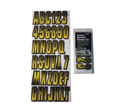 HARDLINE PRODUCT Kit Immatriculation CARBONE JAUNE ( 146 pieces )