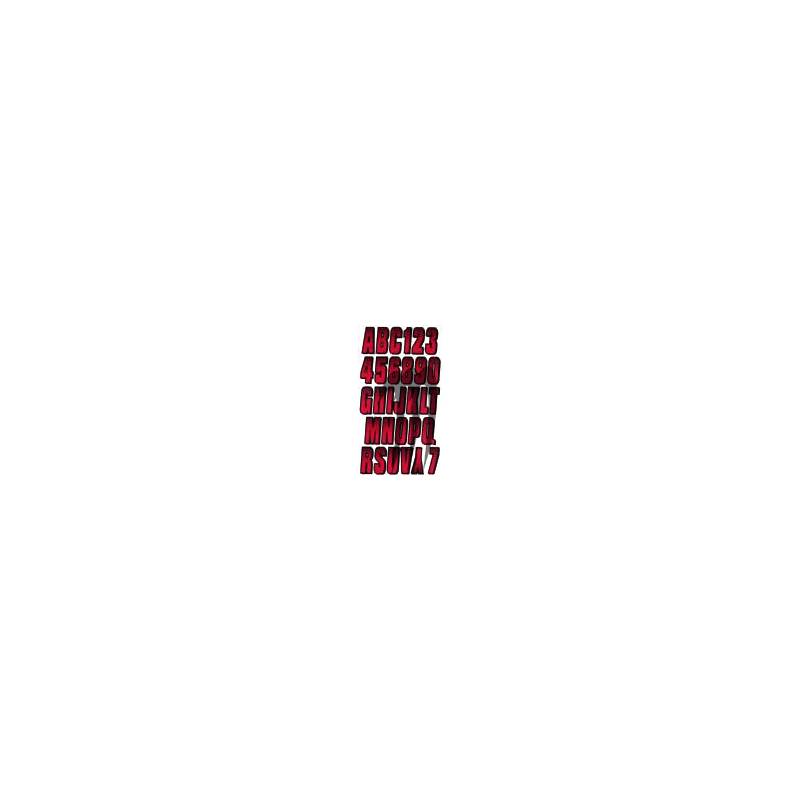 HOT PRODUCTS . Kit Immatriculation,  CARBONE ROUGE VIF  ( 146 pieces )